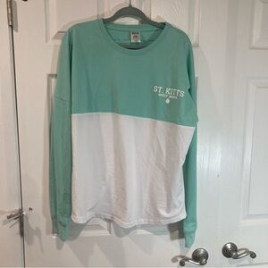 SGS St Kitts beachy resortwear long sleeve colorblock long sleeve tee size 2XL